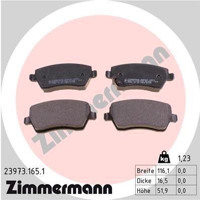 Original ZIMMERMANN 23973 Brake pad set 23973.165.1 for OPEL AGILA