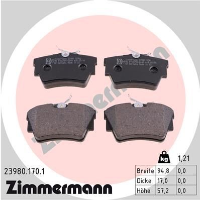 ZIMMERMANN 23980.170.1 Brake pad set NISSAN experience and price