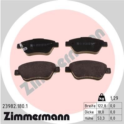 ZIMMERMANN 23982.180.1 Brake pad set with acoustic wear warning, Photo corresponds to scope of supply
