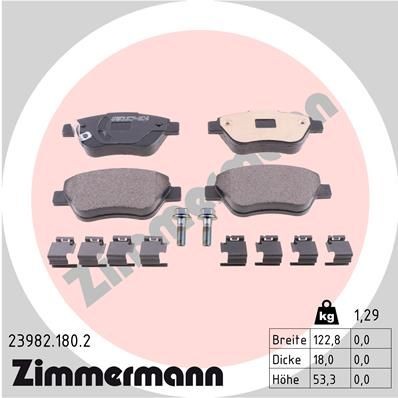 ZIMMERMANN 23982.180.2 Brake pad set with acoustic wear warning, with bolts/screws, Photo corresponds to scope of supply, with spring