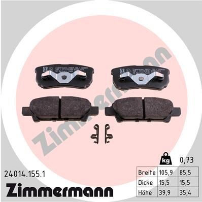 Original 24014.155.1 ZIMMERMANN Brake pad set DODGE