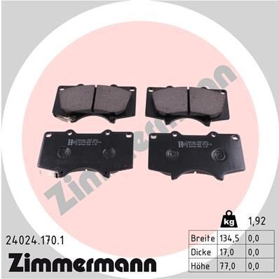 ZIMMERMANN 24024.170.1 Brake pads Toyota Hilux Mk8