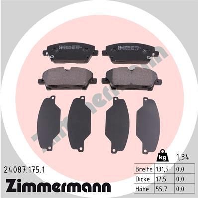 ZIMMERMANN 24087.175.1 Brake pad set HONDA experience and price