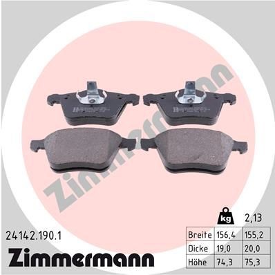 ZIMMERMANN Bremsbelagsatz Ford 24142.190.1 in Original Qualität