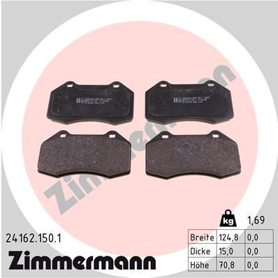 Original 24162.150.1 ZIMMERMANN Set of brake pads RENAULT