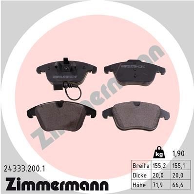 Great value for money - ZIMMERMANN Brake pad set 24333.200.1