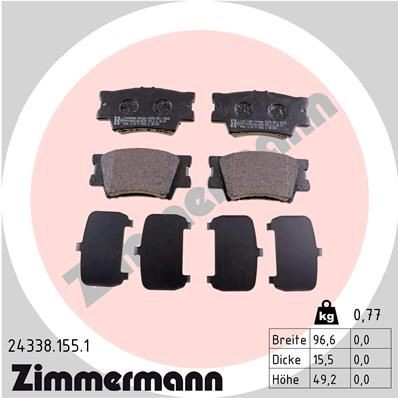 Original ZIMMERMANN 24338 Brake pad kit 24338.155.1 for LEXUS LS