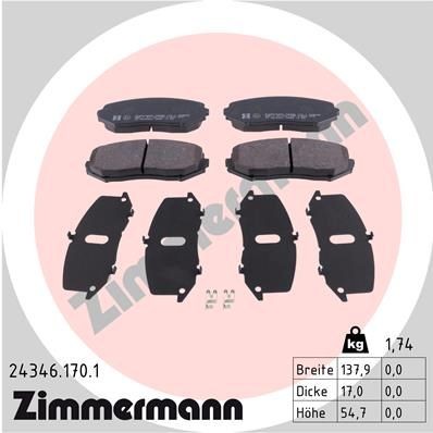 24346.170.1 ZIMMERMANN Brake pad set SUZUKI with acoustic wear warning, Photo corresponds to scope of supply
