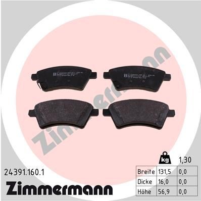 Great value for money - ZIMMERMANN Brake pad set 24391.160.1