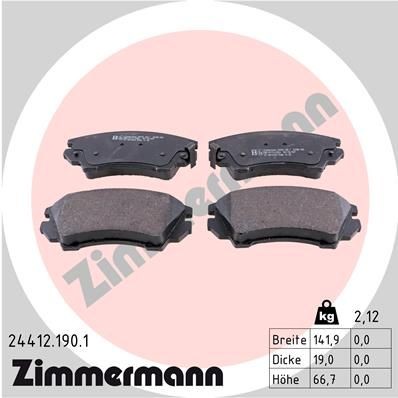 ZIMMERMANN 24412.190.1 Opel ZAFIRA 2012 Disk brake pads