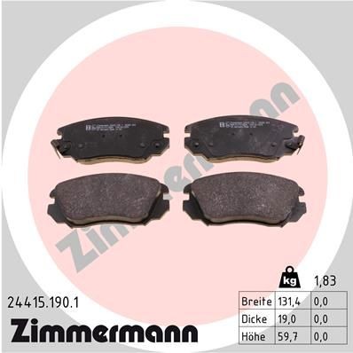 Original 24415.190.1 ZIMMERMANN Set of brake pads OPEL