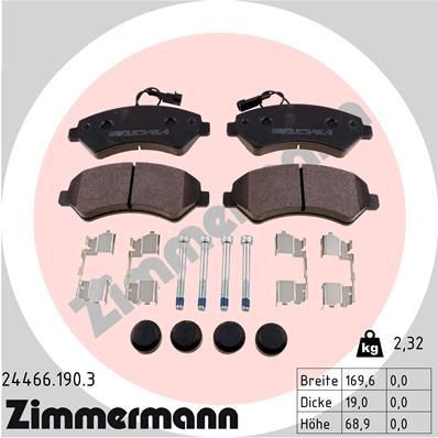 ZIMMERMANN 24466.190.3 Brake pad set PEUGEOT experience and price
