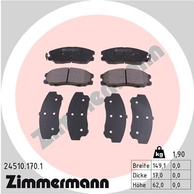 ZIMMERMANN Set of brake pads rear and front CHEVROLET Captiva (C100, C140) new 24510.170.1