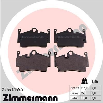ZIMMERMANN 24541.155.9 Brake pad set Photo corresponds to scope of supply