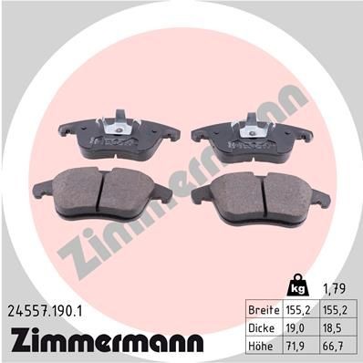 Original ZIMMERMANN 24557 Disc brake pads 24557.190.1 for OPEL MOKKA