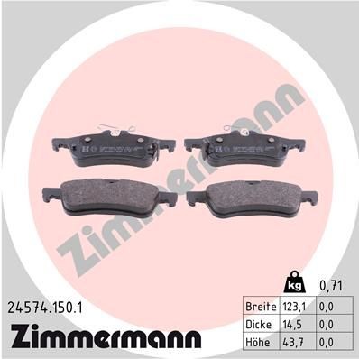 ZIMMERMANN 24574.150.1 Brake pad set DAIHATSU experience and price