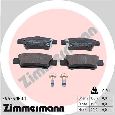 Original 24635.160.1 ZIMMERMANN Brake pad kit HONDA