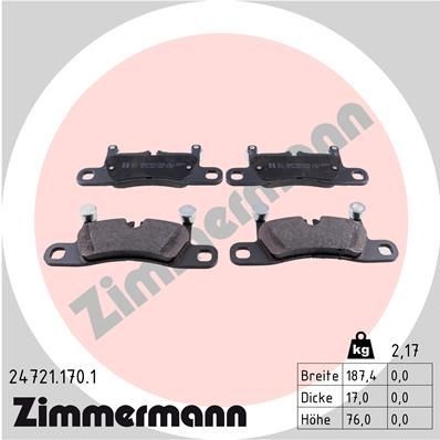 ZIMMERMANN 24721.170.1 Brake pad set Photo corresponds to scope of supply