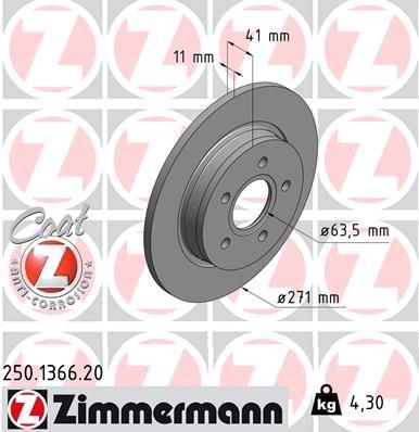 ZIMMERMANN COAT Z 250.1366.20 Brake disc BV612A315DA