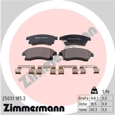 ZIMMERMANN 25031.185.2 Bremsbelagsatz günstig in Online Shop