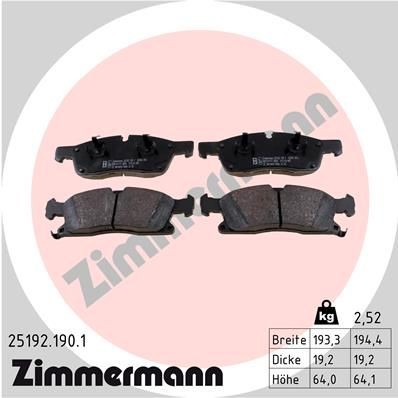 ZIMMERMANN 25192.190.1 Brake pad set JEEP experience and price