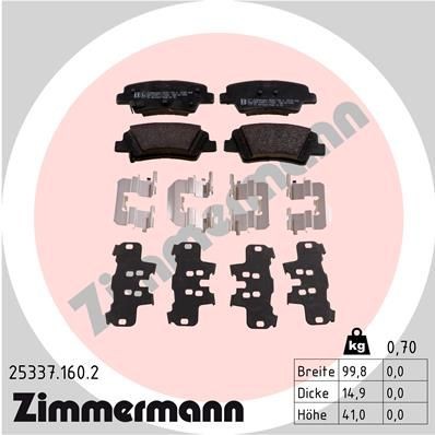 ZIMMERMANN 25337.160.2 Brake pad set RENAULT experience and price
