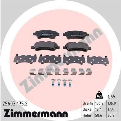 25603 ZIMMERMANN 256031752 Injector seal kit FORD Transit V363 Platform / Chassis (FED, FFD) 2.0 EcoBlue mHEV 170 hp Diesel/Electro 2019 price