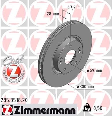 Great value for money - ZIMMERMANN Brake disc 285.3518.20