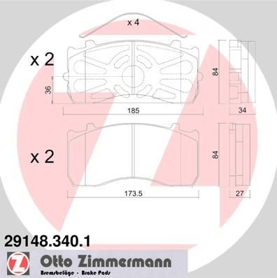 29148.340.1 ZIMMERMANN Bremsbeläge für VW online bestellen