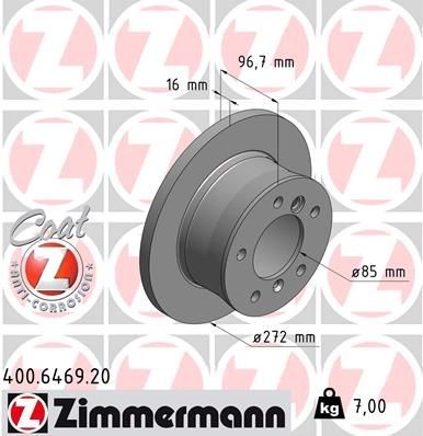 Mercedes SPRINTER Brake discs 7789605 ZIMMERMANN 400.6469.20 online buy