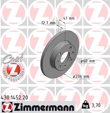 ZIMMERMANN COAT Z 430.1452.20 Brake disc 93 182 290