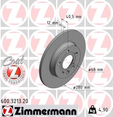 Original ZIMMERMANN Brake disc kit 600.3213.20 for VW TRANSPORTER