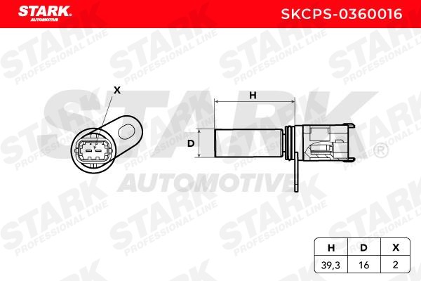 STARK SKCPS-0360016 RPM sensor 2-pin connector