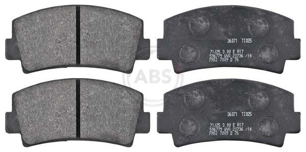 20313 A.B.S. without integrated wear sensor Height 1: 52,4mm, Width 1: 108,8mm, Thickness 1: 14mm Brake pads 36071 buy