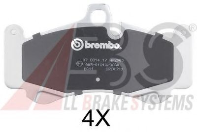 A.B.S. 37572S Brake pad set 99635194800