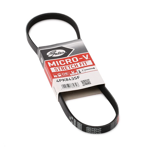 GATES Micro-V® Stretch Fit® 4PK843SF Serpentine belt 843mm, 4