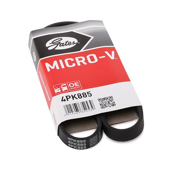 4PK882 GATES Micro-V® 885mm, 4 Number of ribs: 4, Length: 885mm Alternator belt 4PK885 buy