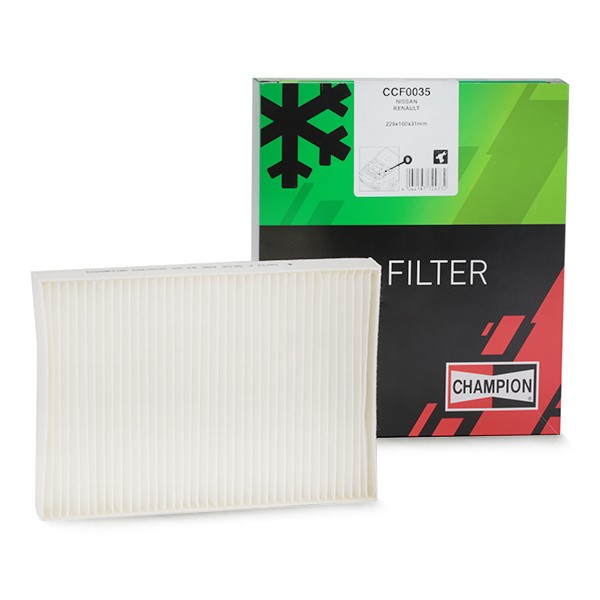 CHAMPION Filtre d'Habitacle RENAULT,NISSAN CCF0035 2789100Q0A,B729800QAA,7700424098 Filtre à Pollen,