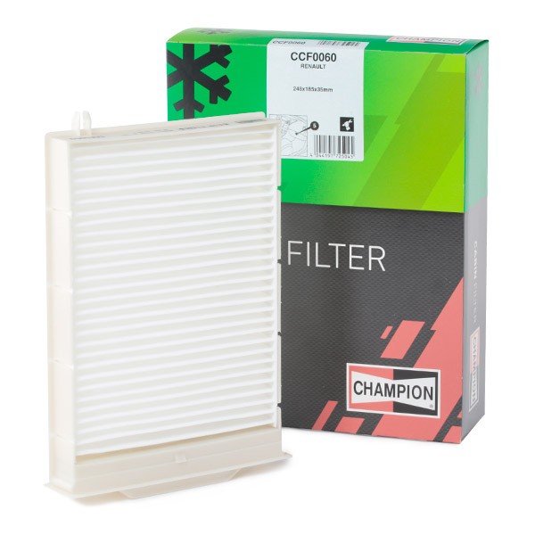 CHAMPION CCF0060 Pollen filter Pollen Filter, Particulate Filter, 248 mm x 185 mm x 35 mm