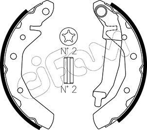 CIFAM 153-046 Brake Shoe Set 180,0 x 31 mm, with accessories
