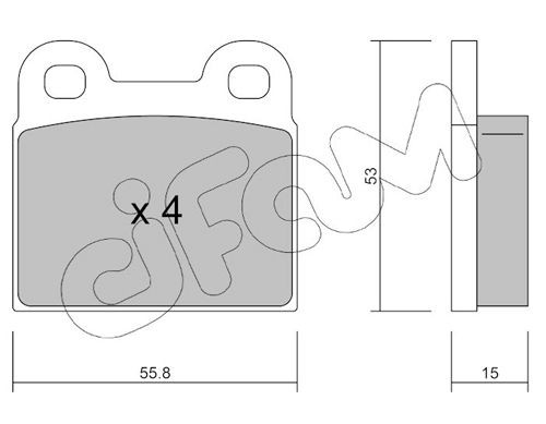 CIFAM 822-002-1 Brake pad set excl. wear warning contact, not prepared for wear indicator