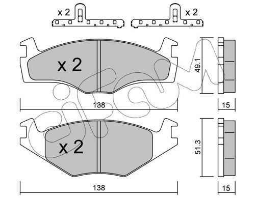 CIFAM 822-045-0K Brake pad set excl. wear warning contact, not prepared for wear indicator, with accessories