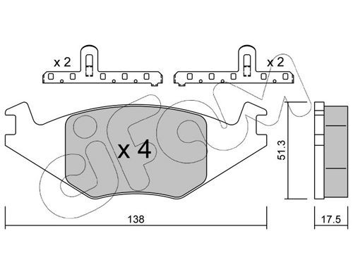 CIFAM 822-047-0K Brake pad set excl. wear warning contact, not prepared for wear indicator, with accessories