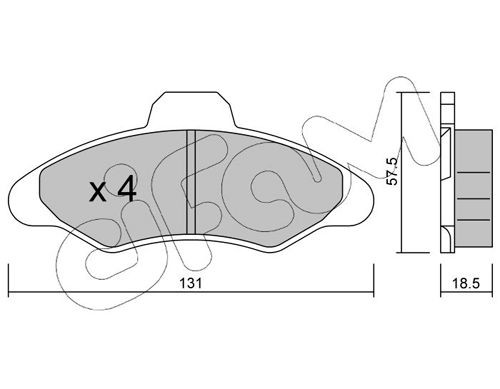 CIFAM 822-071-0 Brake pad set excl. wear warning contact, not prepared for wear indicator