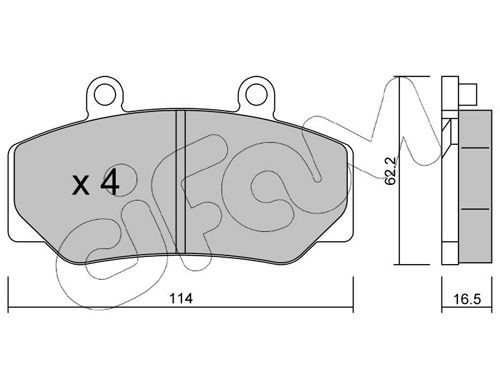 CIFAM 822-075-0 Brake pad set excl. wear warning contact, not prepared for wear indicator