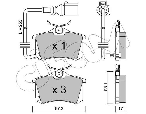 CIFAM 822-100-4 Brake pad set incl. wear warning contact