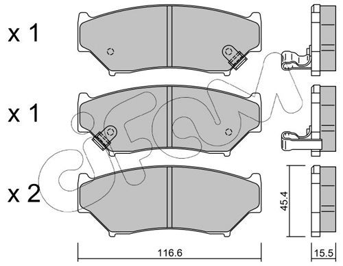 CIFAM 822-136-0 Brake pad set with acoustic wear warning