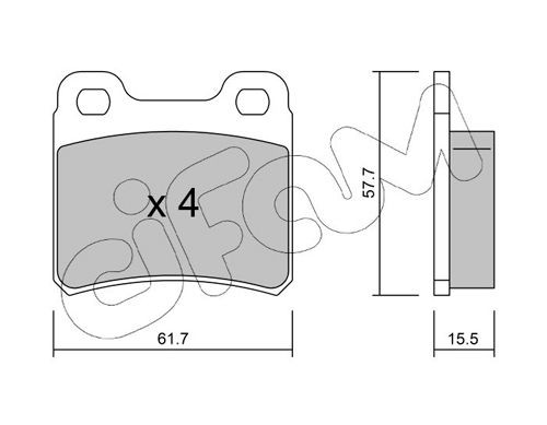 822-141-0 CIFAM Brake pad set SAAB excl. wear warning contact, not prepared for wear indicator