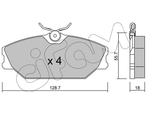 CIFAM 822-142-2 Brake pad set excl. wear warning contact, not prepared for wear indicator