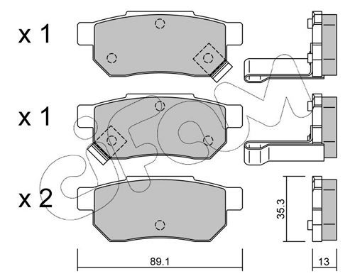 822-170-1 CIFAM Brake pad set HONDA with acoustic wear warning